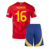 Camiseta España Rodri Hernandez #16 Primera Equipación para niños Eurocopa 2024 manga corta (+ pantalones cortos)